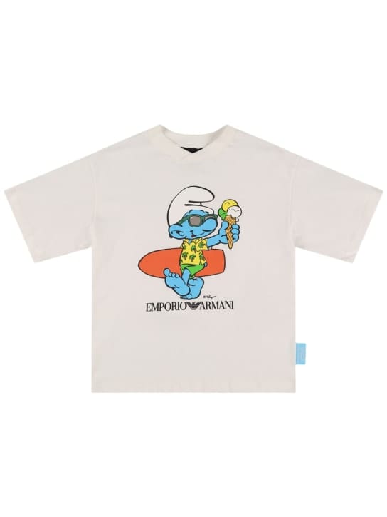 Emporio Armani: Smurfs棉质平纹针织T恤