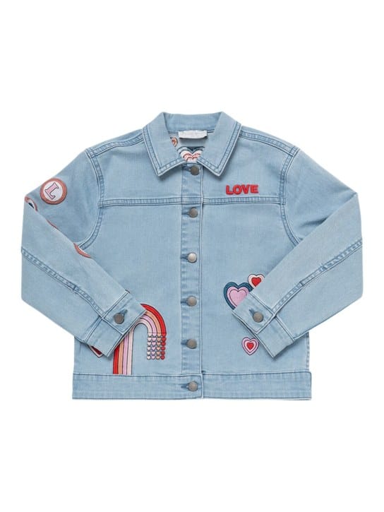 Stella McCartney Kids: Cotton denim jacket w/ patches