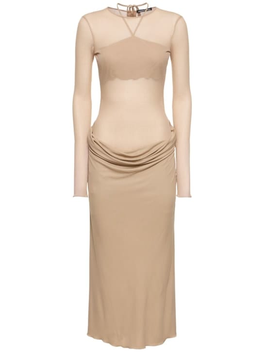 Andreadamo: Draped knit maxi dress