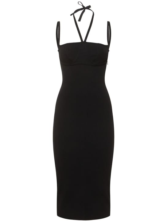 Andreadamo: Ribbed knit balconette midi dress
