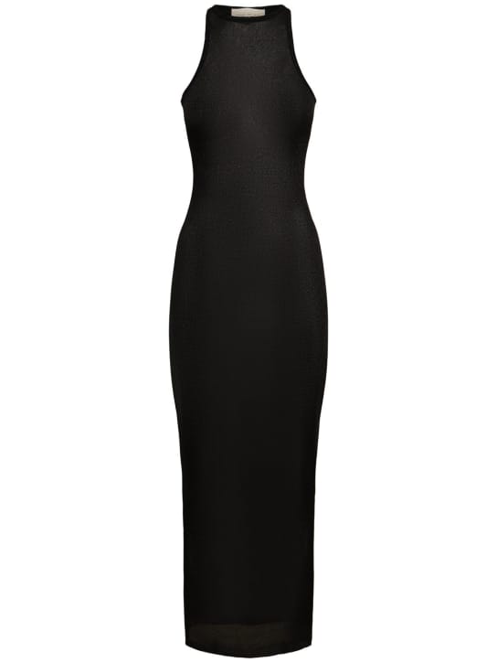 Fleur Du Mal: 透明针织工字背粘胶纤维迷笛连衣裙