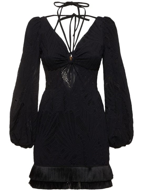 Patbo: Abito corto con frange e cut-out