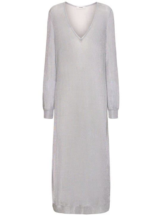 Interior: Vestito lungo in maglia con scollo a V