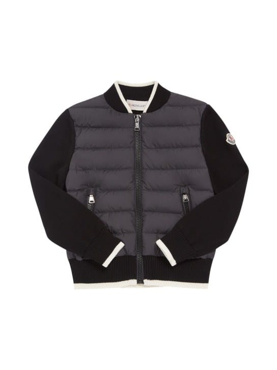 Moncler: Cardigan in piumino e cotone