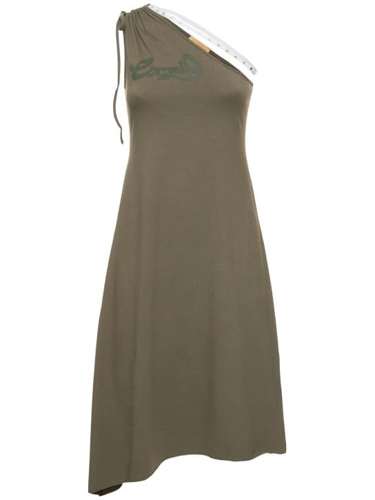 Cormio: Midi-Kleid aus Jersey mit One-Shoulder-Träger