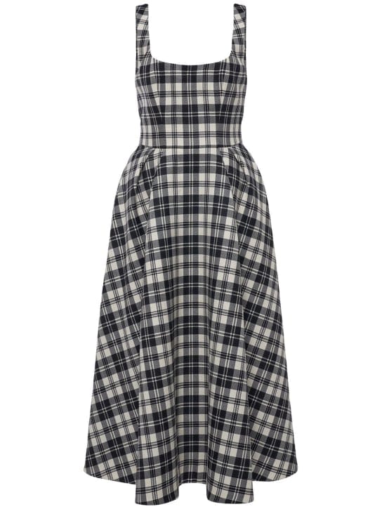 Alessandra Rich: Virgin wool checked midi dress
