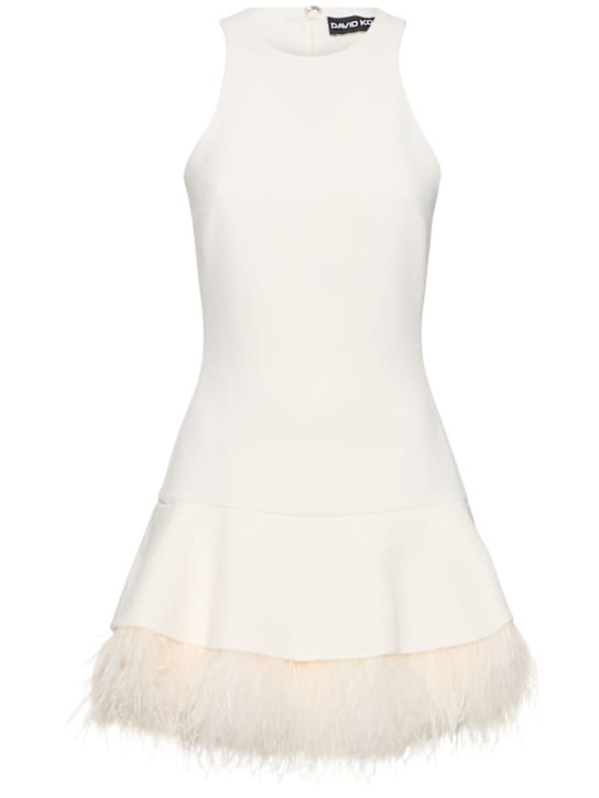 David Koma: Minidress svasato con piume