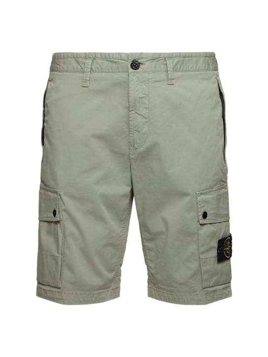 Stone Island: 弹力棉质logo贴片短裤