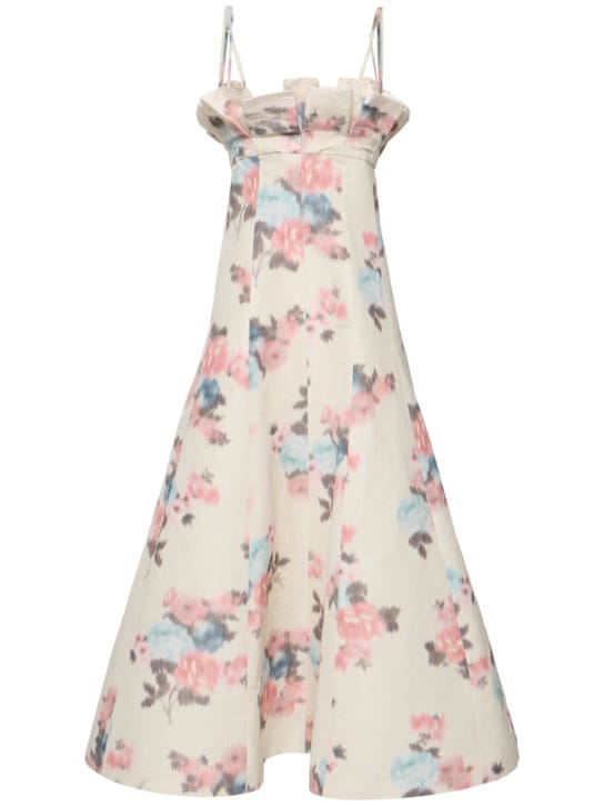 Philosophy Di Lorenzo Serafini: Vestido acampanado de lino con tirantes