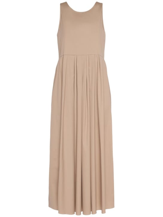 S MAX MARA: Abito midi in cotone con pieghe