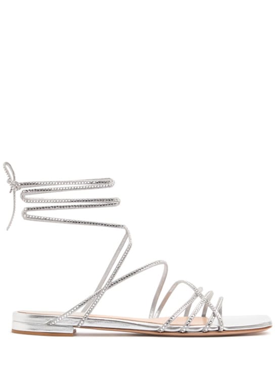 Gianvito Rossi: 10毫米皮革&水晶凉鞋