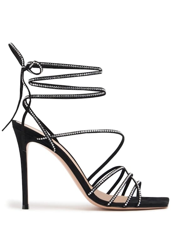 Gianvito Rossi: 105毫米麂皮&水晶凉鞋