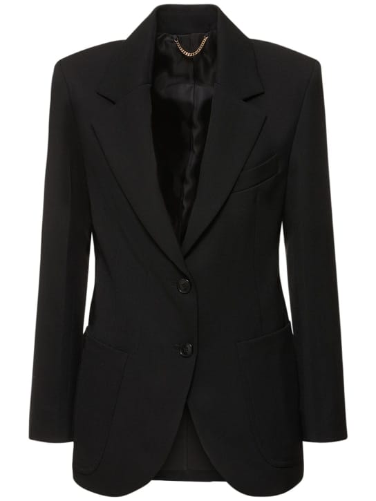 Victoria Beckham: 贴片口袋羊毛混纺西服夹克