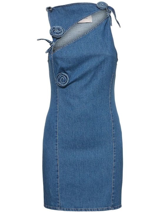 Coperni: Robe courte en denim avec cut-out