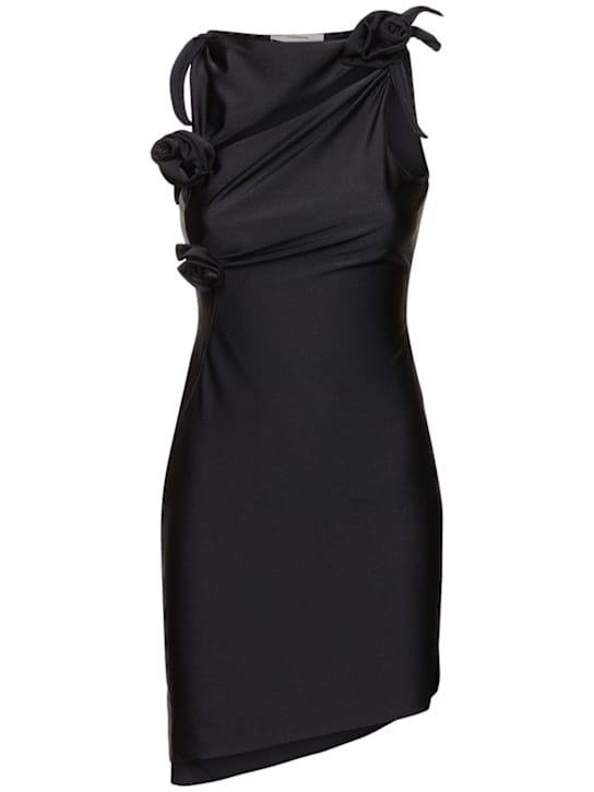 Coperni: Vestido corto asimétrico con rosetas