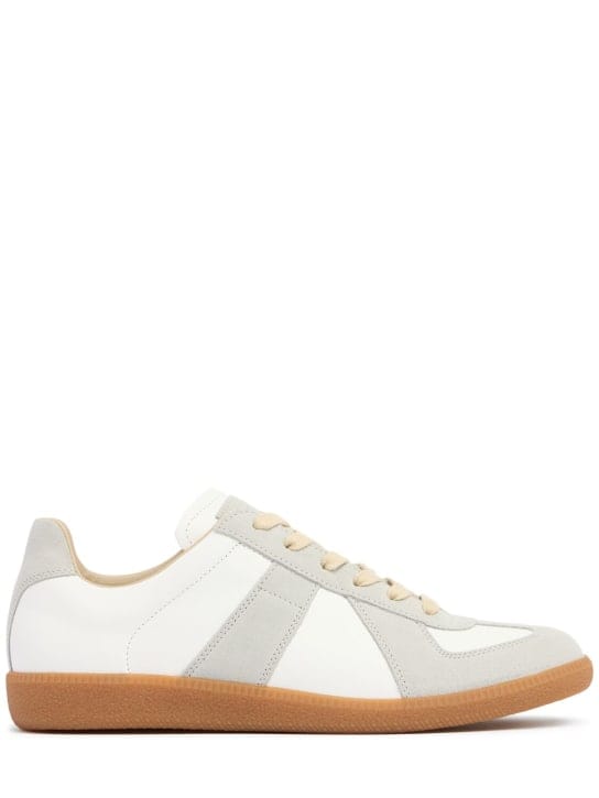 Maison Margiela: Replica皮革&麂皮低帮运动鞋