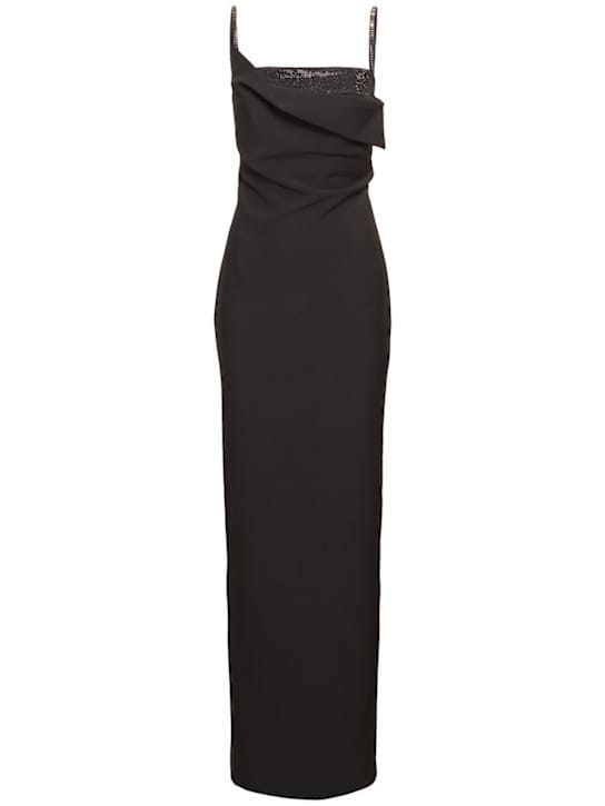 Roland Mouret: Abito lungo in crêpe con cristalli