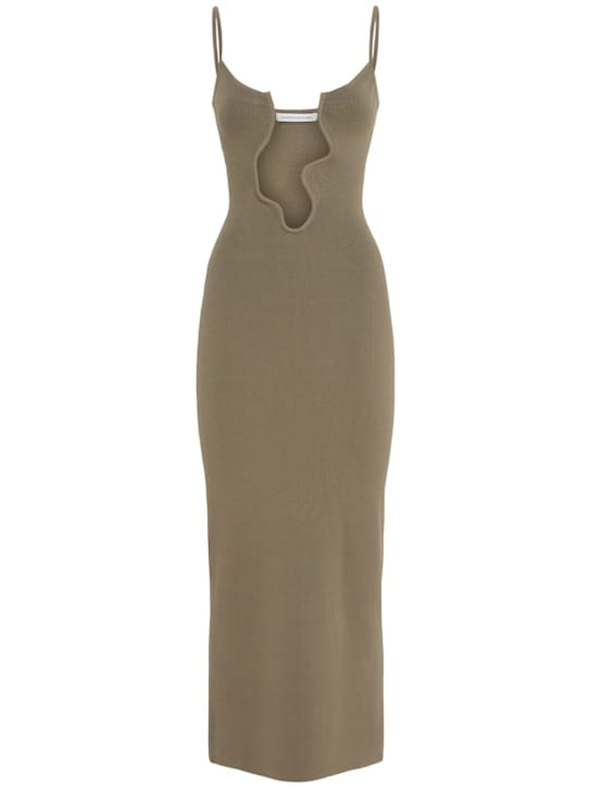 Christopher Esber: Vestido largo de punto escote ondulado