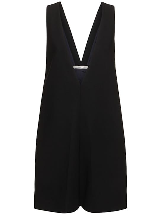 Carven: Abito corto in lana scollo a V