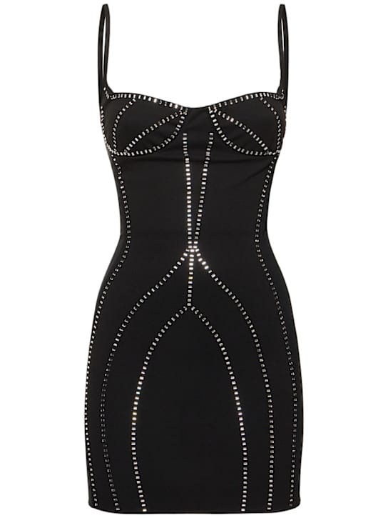 The Attico: Bustier mini dress with crystals