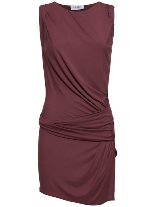 The Attico: Draped jersey mini dress