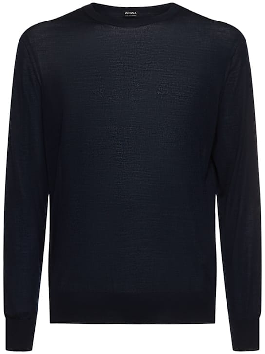 Zegna: 高性能羊毛圆领毛衣