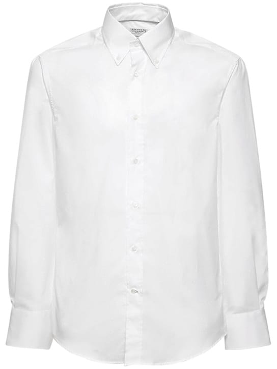 Brunello Cucinelli: 棉质斜纹扣领衬衫