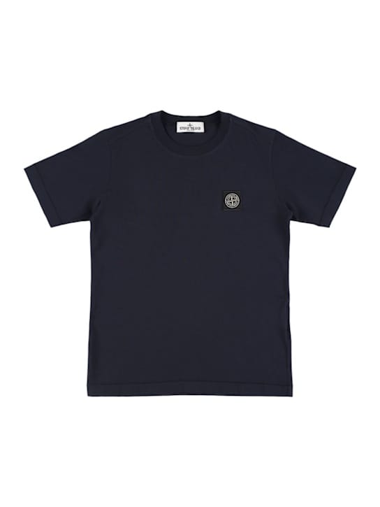 Stone Island Junior: Logo棉质平纹针织T恤