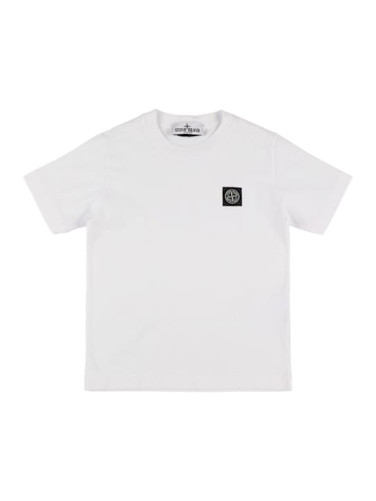 Stone Island Junior: Logo棉质平纹针织T恤