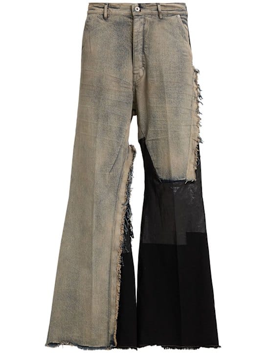Rick Owens: 宽腿牛仔裤，带有磨损细节