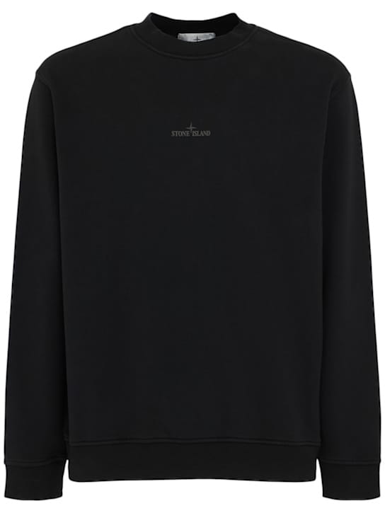 Stone Island: Felpa in cotone con stampa posteriore