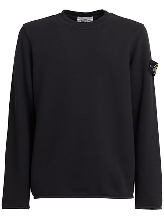Stone Island: Felpa in cotone con badge
