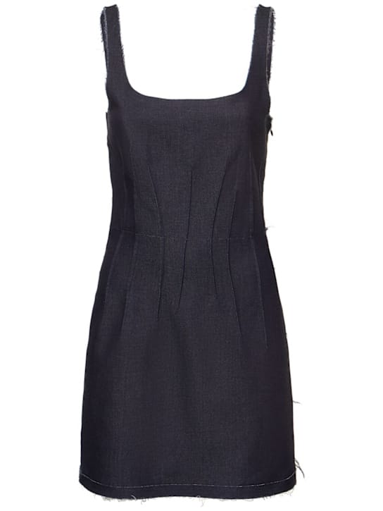 Marni: Stretch denim mini dress with darts