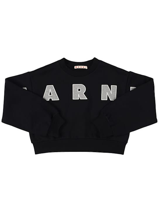Marni Junior: 棉质印花卫衣，带标志