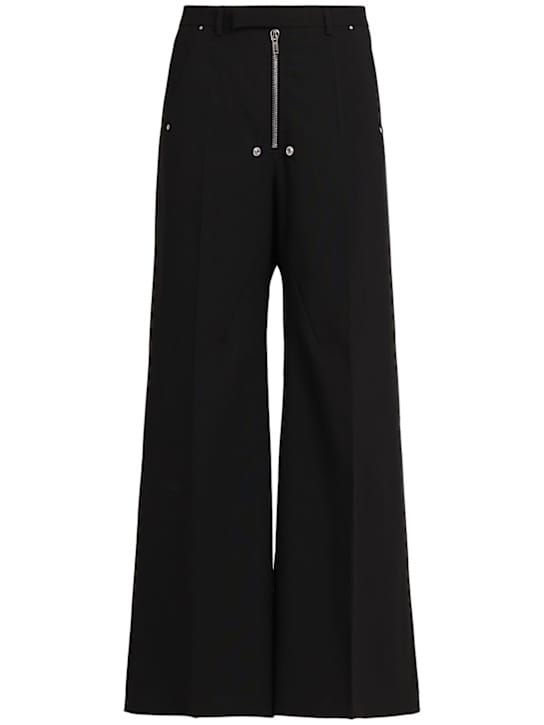 Rick Owens: 宽腿裤，前扣设计