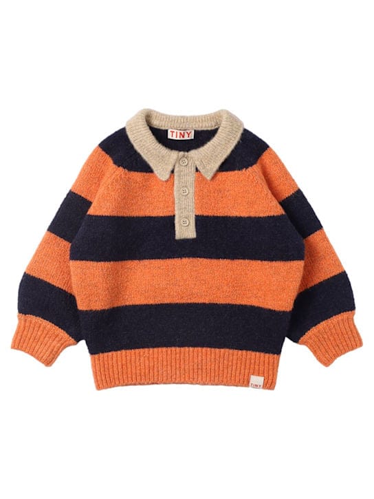 Tiny Cottons: Pull polo en maille rayé