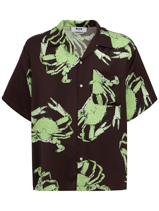 MSGM: 印花粘胶短袖衬衫