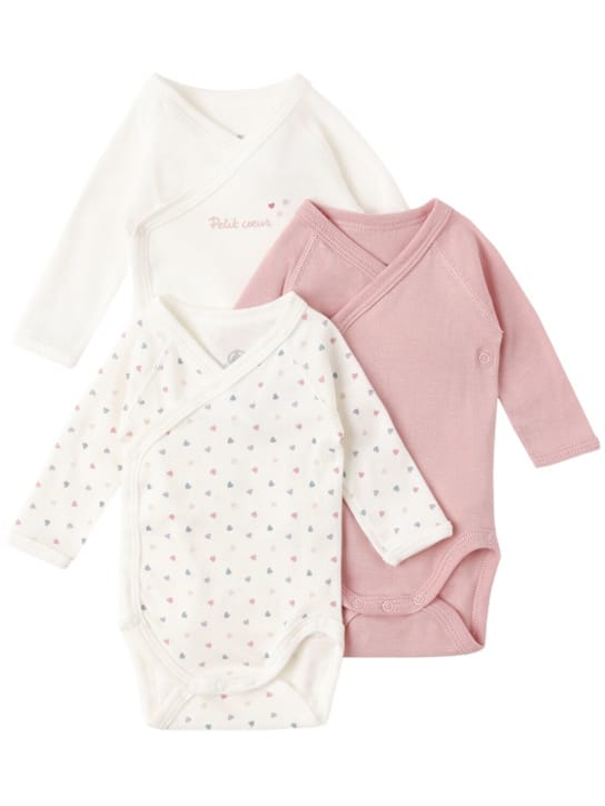 Petit Bateau: 三件印花棉质连体衣套装