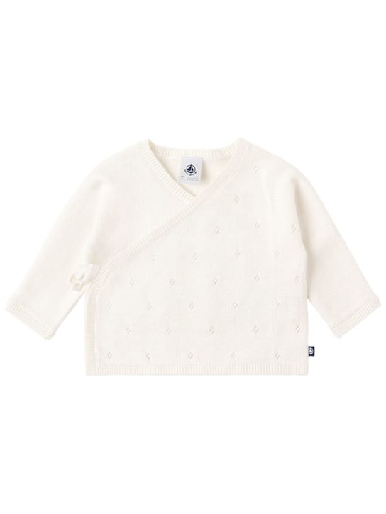 Petit Bateau: Wickelcardigan aus Ajourstrick