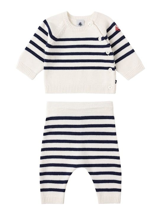 Petit Bateau: 棉混纺针织毛衣和裤子