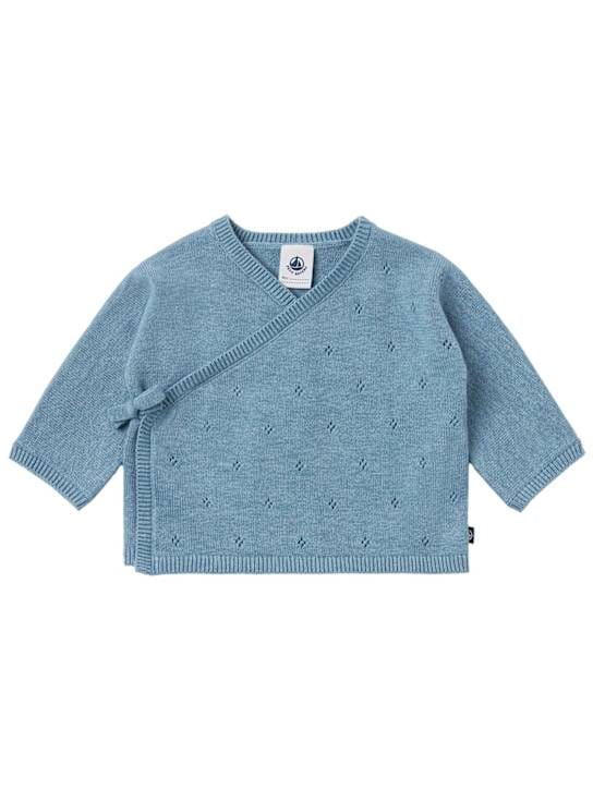 Petit Bateau: Wickelcardigan aus Wolle und Baumwolle