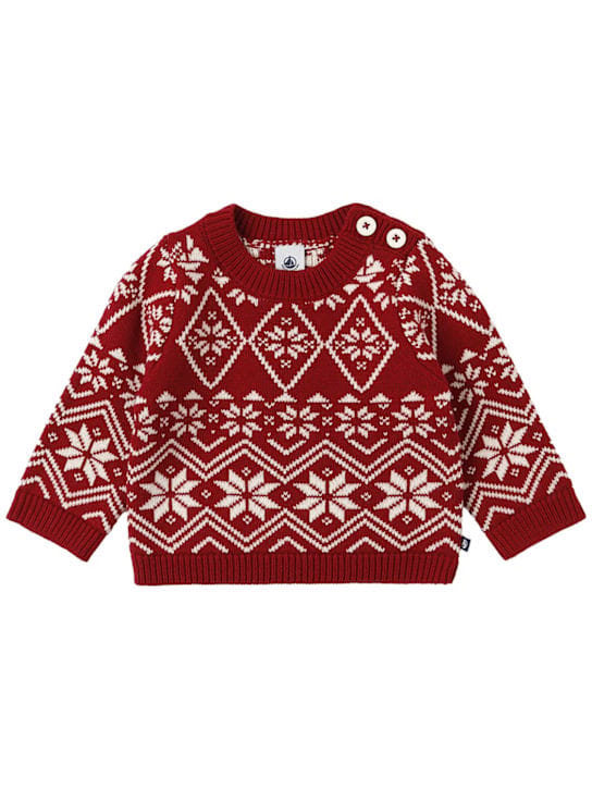 Petit Bateau: Jacquard-Pullover aus Wolle und Baumwolle