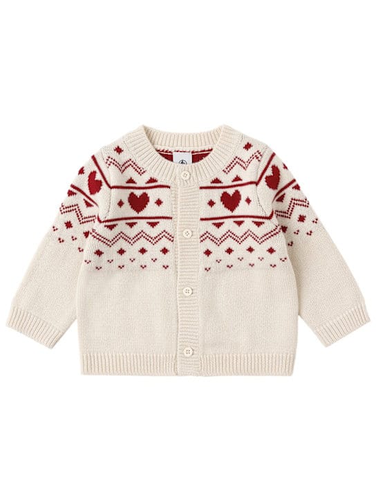 Petit Bateau: 提花针织羊毛混合开衫