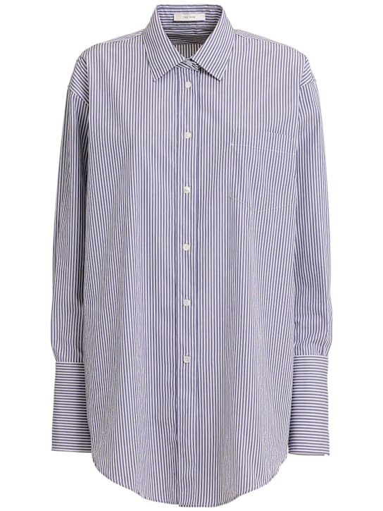 The Row: Long striped cotton shirt