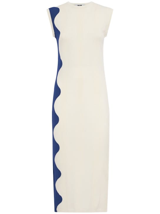 MSGM: Robe midi en maille côtelée