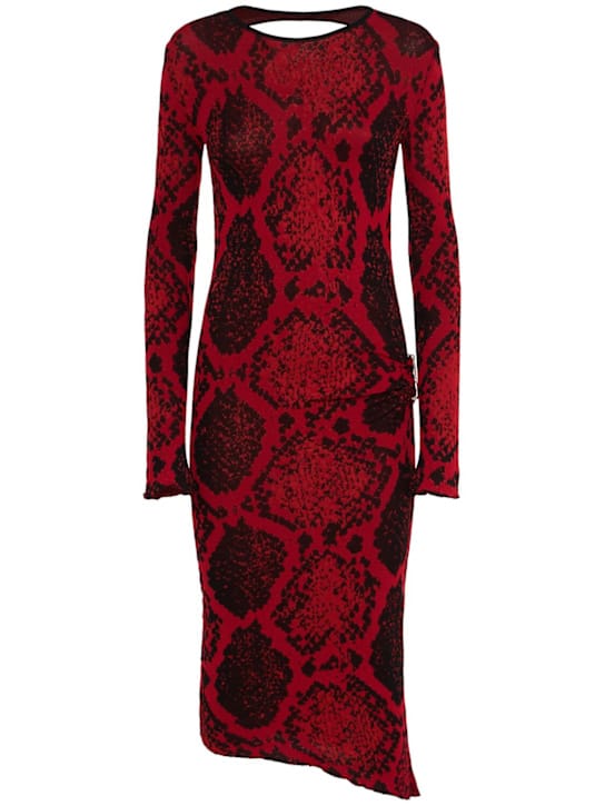 The Attico: Draped midi dress with buckle