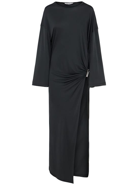 The Attico: Draped maxi dress with metal hardware
