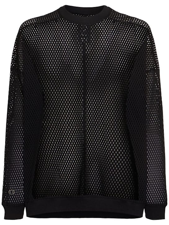 Rick Owens: 带网眼细节的圆领卫衣