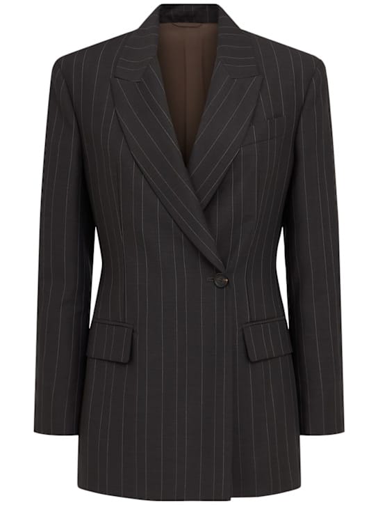 Brunello Cucinelli: 带条纹的短款双排扣夹克
