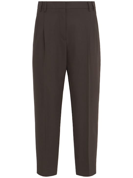 Brunello Cucinelli: 带褶 tapered 裤